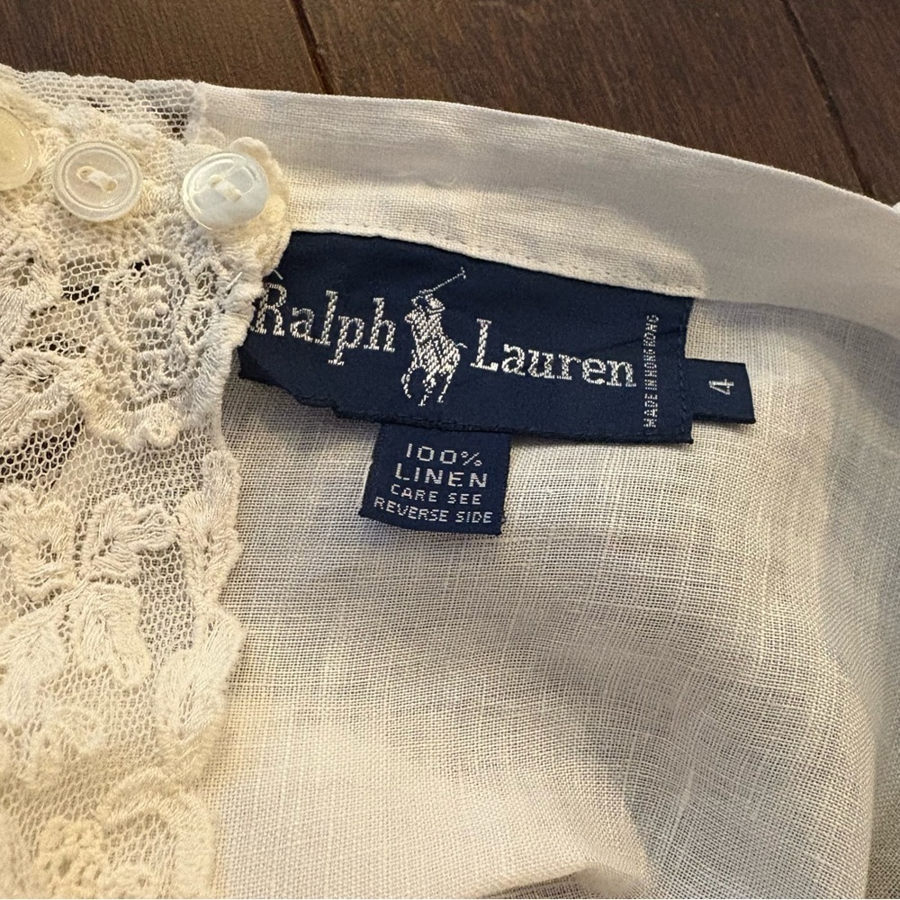 Vintage Ralph Lauren 80s Wool Midi Skirt & Linen Lace Blouse Top Set Victorian - Picture 9 of 16